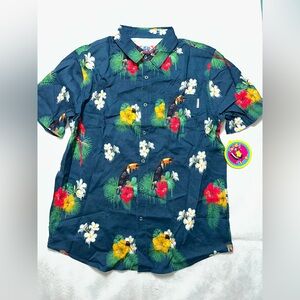 Pardy Time cotton and viscose Hawaiian style short sleeve shirt size medium NWT